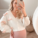 pink bow cardigan ♡ white