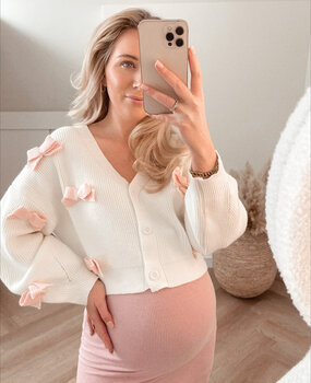 pink bow cardigan ♡ white pink bow cardigan ♡ white