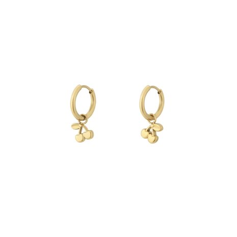 little cherry earrings gold