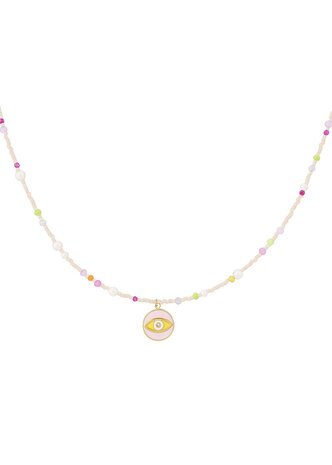 all eyes on you necklace pink