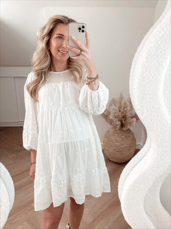 ELISE BRODERIE DRESS WHITE ELISE BRODERIE DRESS WHITE