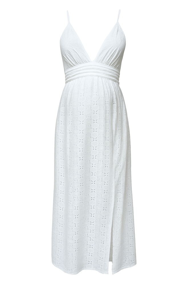 EMILIA2 MAXI BRODERIE DRESS WHITE EMILIA2 MAXI BRODERIE DRESS WHITE