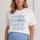 summer story tee oversized ♡  white & blue