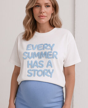 summer story tee oversized ♡  white & blue