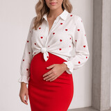 red heart mousseline blouse ♡ white