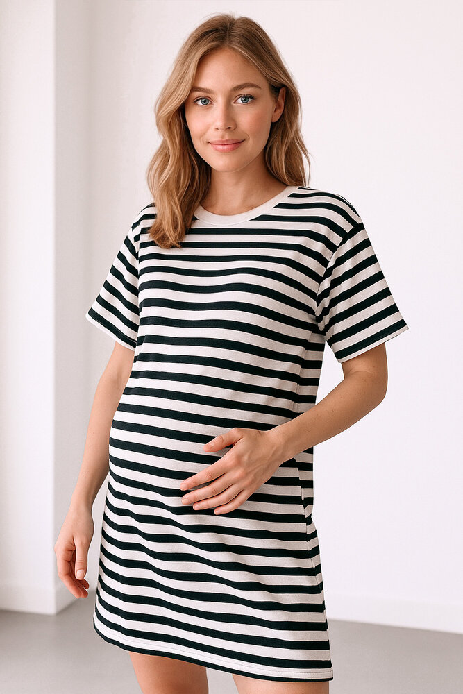 BASIC TSHIRT DRESS BLUE WHITE BASIC TSHIRT DRESS BLUE WHITE