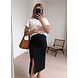 STRETCH SPLIT SKIRT BLACK STRETCH SPLIT SKIRT BLACK