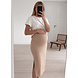 STRETCH SPLIT SKIRT BEIGE STRETCH SPLIT SKIRT BEIGE