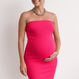 basic strapless dress ♡ fuchia