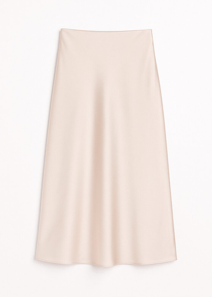 SATIN MAXI SKIRT BEIGE SATIN MAXI SKIRT BEIGE