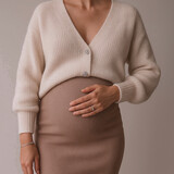 strass button cardigan ♡ beige