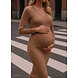 V NECK RIBBED MAXI DRESS CAMEL V NECK RIBBED MAXI DRESS CAMEL