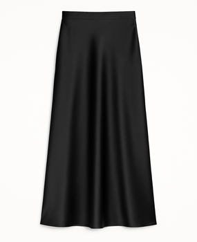 satin midi skirt ♡ black