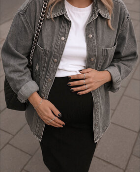 oversized denim jacket ♡ washed grey