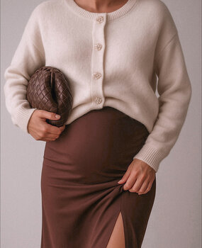 flower button cardigan ♡ beige