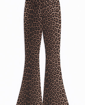 stretch leopard flared pants