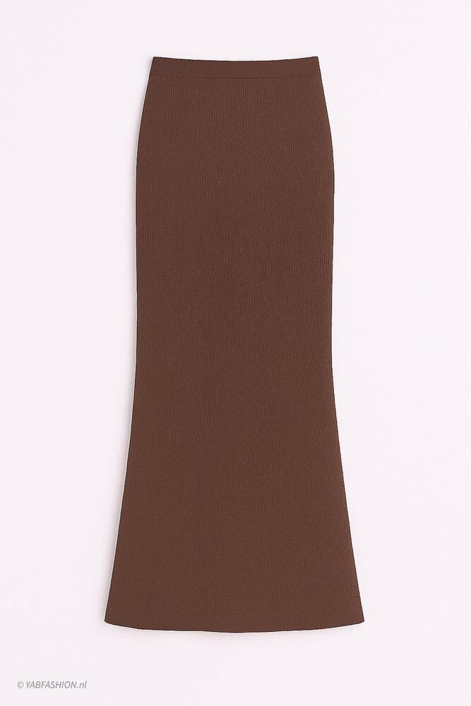 WRINKLE MAXI SKIRT BROWN WRINKLE MAXI SKIRT BROWN