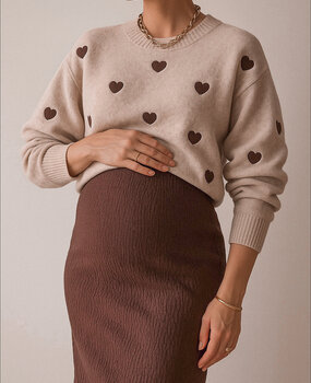 lovie knit ♡ taupe & brown