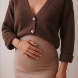 strass button cardigan ♡ brown