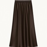 elastic waist midi skirt ♡ brown