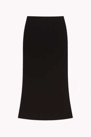 WRINKLE MAXI SKIRT BLACK
