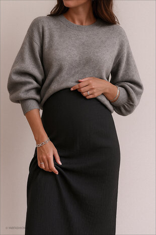 BALLOON SLEEVE KNIT GREY