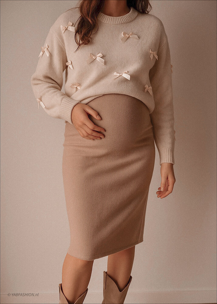 LITTLE BOW KNIT BEIGE LITTLE BOW KNIT BEIGE