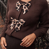 leopard bow cardigan ♡ brown