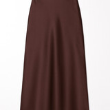 satin maxi skirt ♡ brown