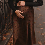 polkadot maxi skirt ♡ brown