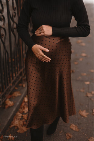 POLKADOT MAXI SKIRT BROWN POLKADOT MAXI SKIRT BROWN