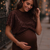 paillette tee ♡ brown