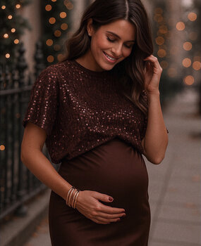 paillette tee ♡ brown