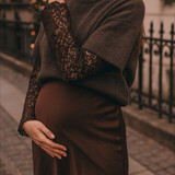 lace sleeve knit ♡ brown