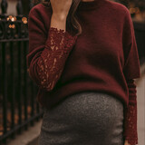 lace sleeve knit ♡ bordeaux