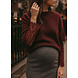 LACE SLEEVE KNIT BORDEAUX