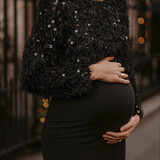 feather paillette top ♡ black