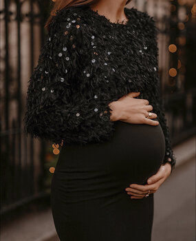 feather paillette top ♡ black