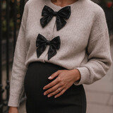 eva bow knit ♡ grey