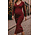 VERA MAXI V NECK DRESS BORDEAUX