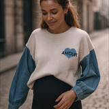 amour denim knit ♡ beige