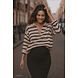 STRIPED POLO SWEATER BEIGE BLACK STRIPED POLO SWEATER BEIGE BLACK
