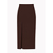 MAXI2 SPLIT SKIRT BROWN