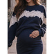 WHITE LACE SWEATER DARK BLUE