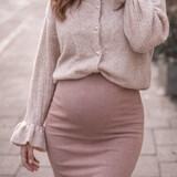 shelly ruffle cardigan ♡ beige