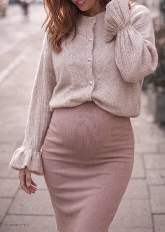 SHELLY RUFFLE CARDIGAN BEIGE SHELLY RUFFLE CARDIGAN BEIGE