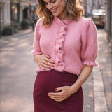 demi ruffle cardigan ♡ pink