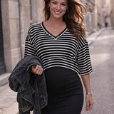 oversized striped tee ♡ black & white