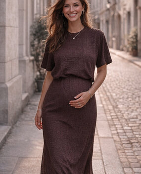 wrinkle 2 piece set ♡ brown
