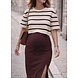 CROPPED STRIPED TOP BEIGE BROWN2